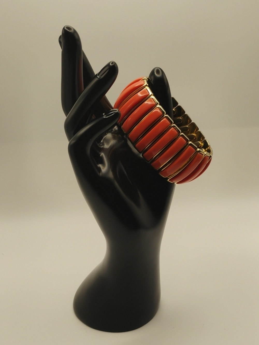 Bold Orange Gold-Tone Stretch Bracelet